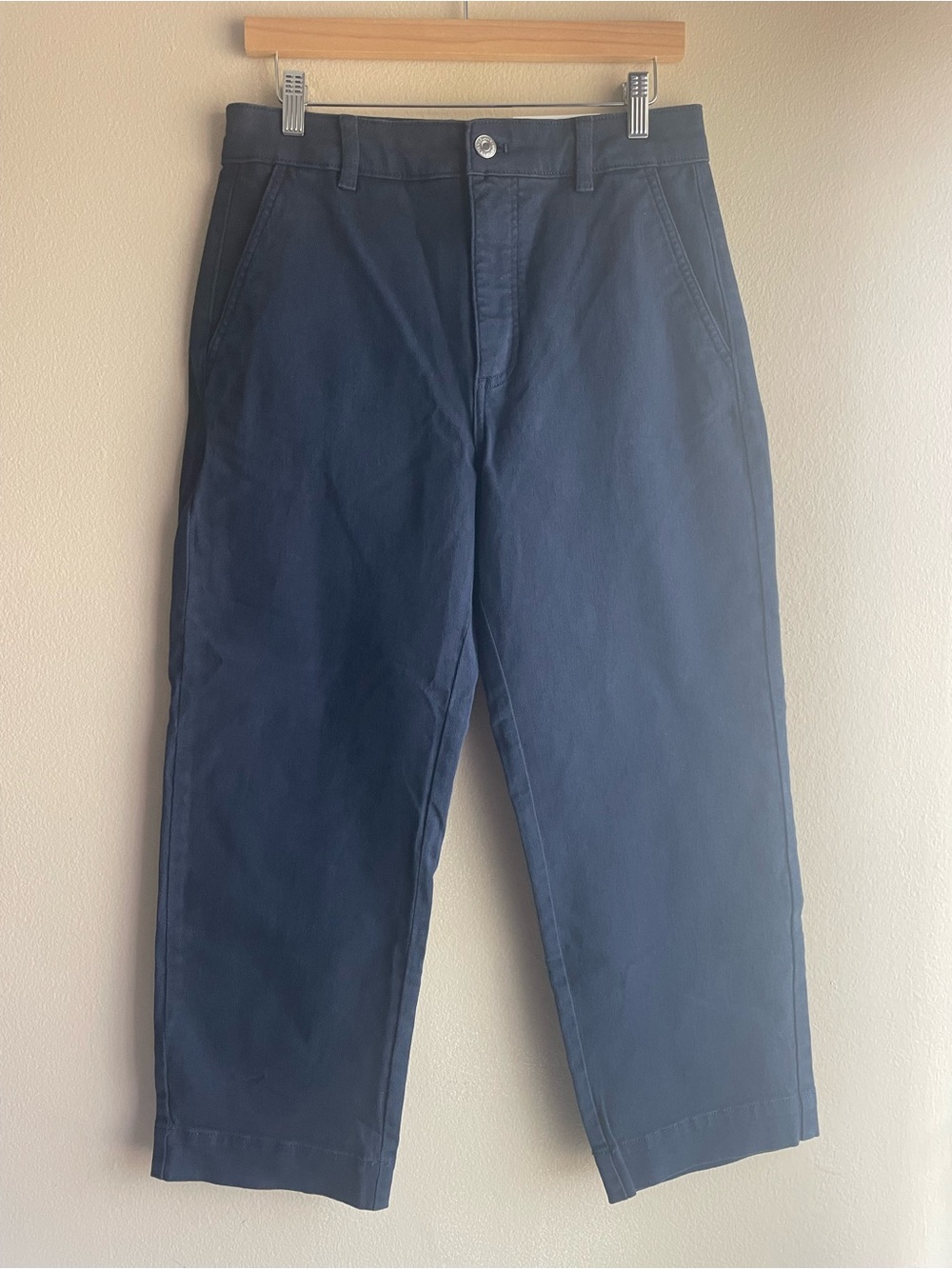 New Everlane Women Organic Cotton Straight Leg Jeans in Navy Pants Size 8